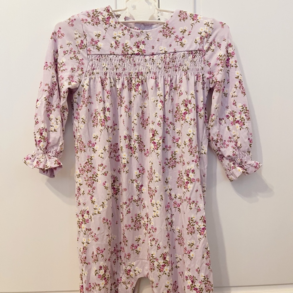 Angel Dear Floral Kids Pajama Set - Pink and Green